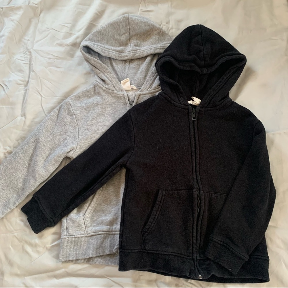 2 H&M Zip Up Hoodies BLACK & GRAY